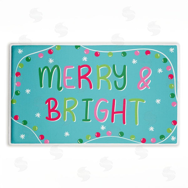 stupell industries Emily Cromwell | Merry & Bright with Baubles Plush Bath Mat