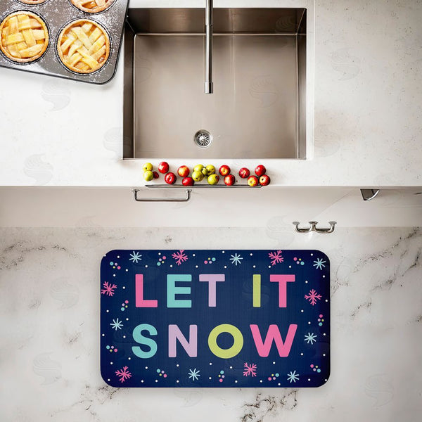 Stupell Industries Emily Cromwell | Purple Tone Let It Snow Anti-Fatigue Mat
