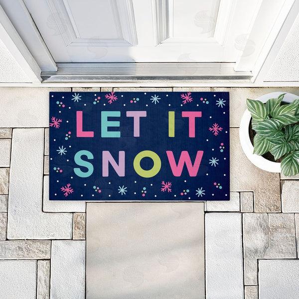 Stupell Industries Emily Cromwell | Purple Tone Let It Snow Non-Woven Door Mat