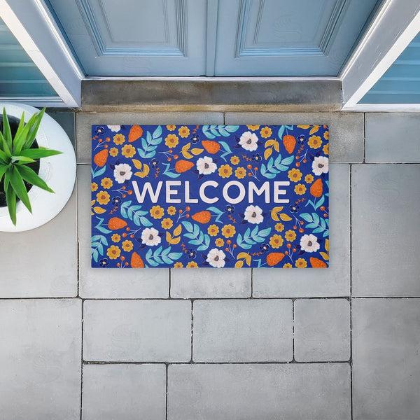 Stupell Industries Emily Cromwell | Summer Blossoms Welcome Non-Woven Door Mat