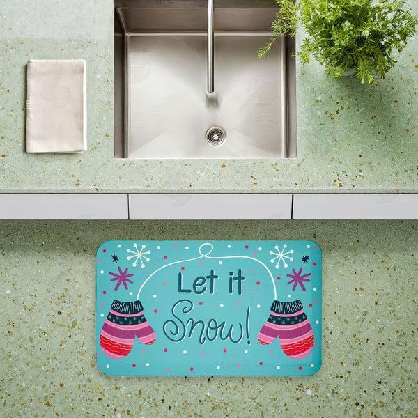 Stupell Industries Emily Cromwell | Winter Mittens Let It Snow Anti-Fatigue Mat