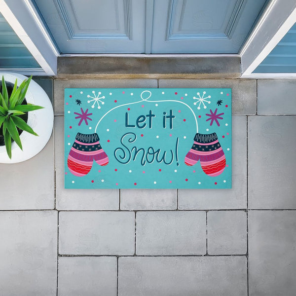 Stupell Industries Emily Cromwell | Winter Mittens Let It Snow Non-Woven Door Mat