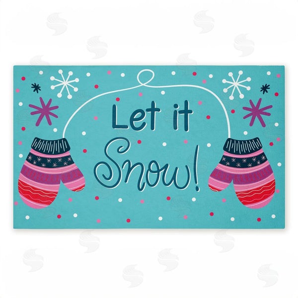 stupell industries Emily Cromwell | Winter Mittens Let It Snow Non-Woven Door Mat