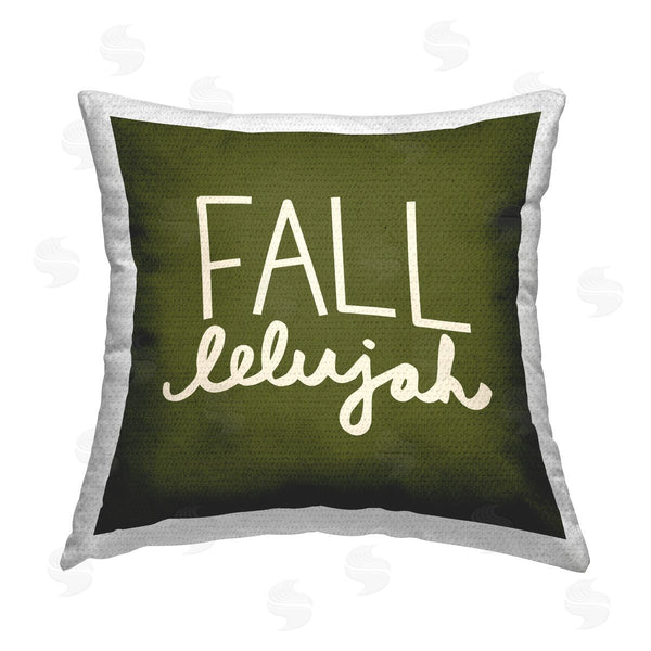Stupell Industries Emily Dumas | Fall-lelujah Green Phrase Printed Throw Pillow