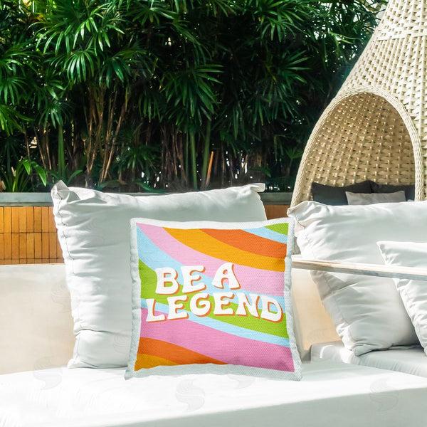 Stupell Industries Emily Dumas | Retro Be A Legend Phrase Printed Throw Pillow