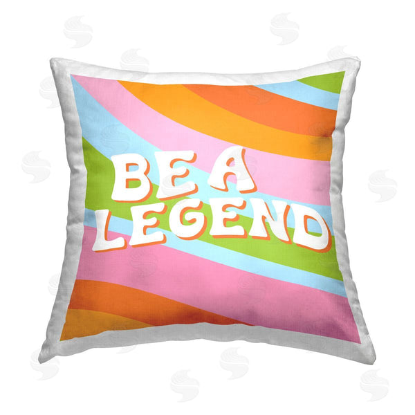 stupell industries Emily Dumas | Retro Be A Legend Phrase Printed Throw Pillow