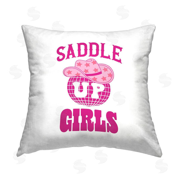 stupell industries Emily Dumas | Saddle Up Girls Cowgirl Printed Throw Pillow