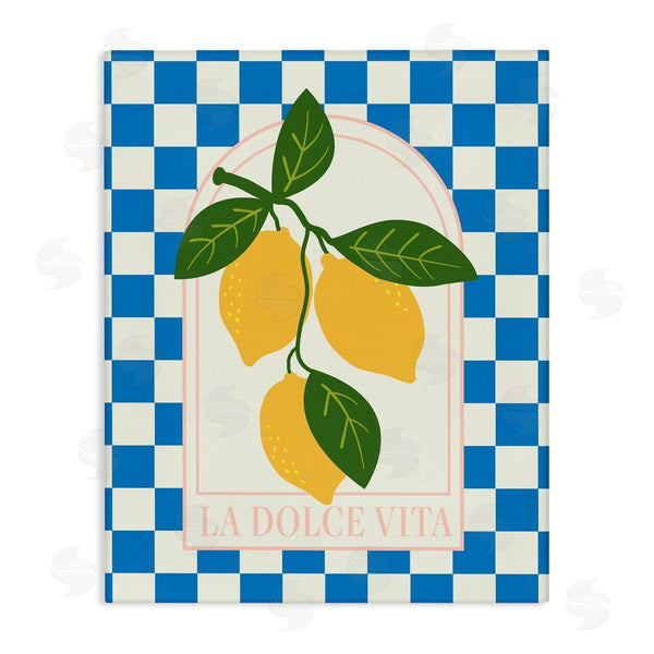 stupell industries Emily Dumas | Vibrant Summer Lemons Checkered Wall Art