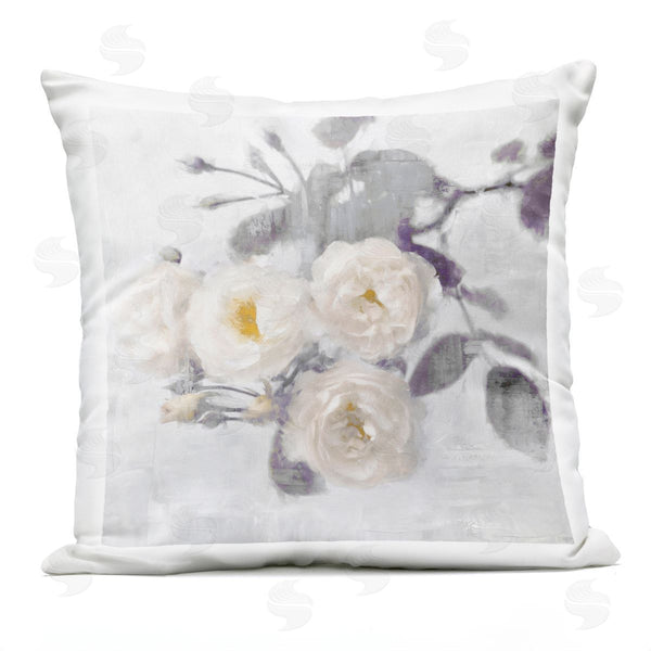 Stupell Industries Emily Ford | White Blooms On Grey Printed Throw Pillow