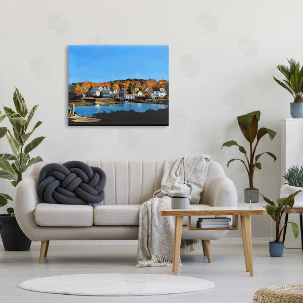 Stupell Industries Emily Kalina | Autumn Lake Dock Foliage Wall Art