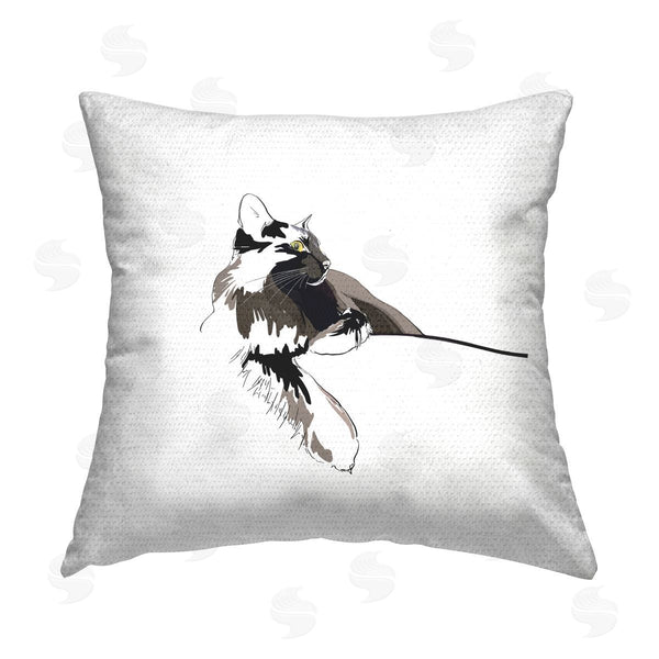 Stupell Industries Emily Kalina | Casual Cat Relaxing Modern Pet Printed Throw Pillow