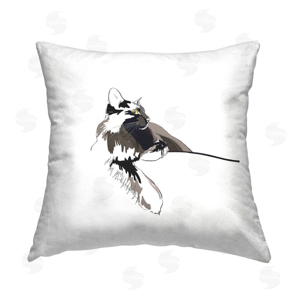 stupell industries Emily Kalina | Casual Cat Relaxing Modern Pet Printed Throw Pillow
