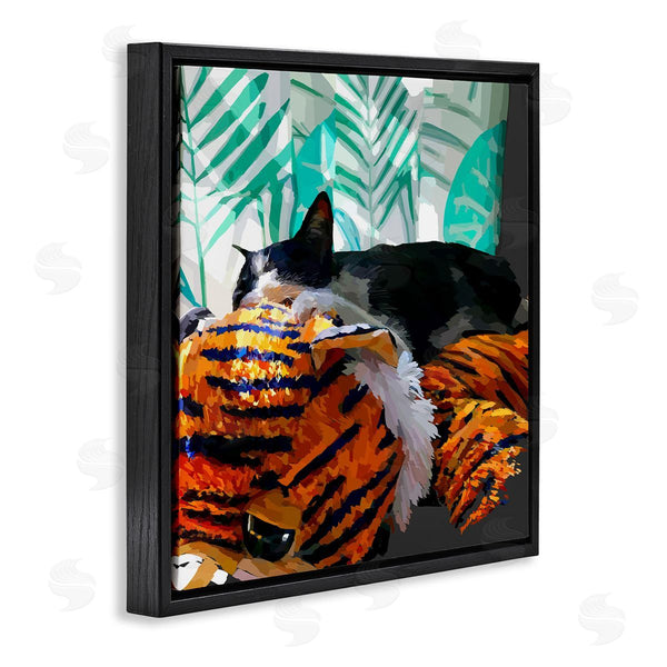 Stupell Industries Emily Kalina | Cuddling Cat Cozy Relaxing Pet Wall Art