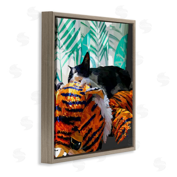 Stupell Industries Emily Kalina | Cuddling Cat Cozy Relaxing Pet Wall Art