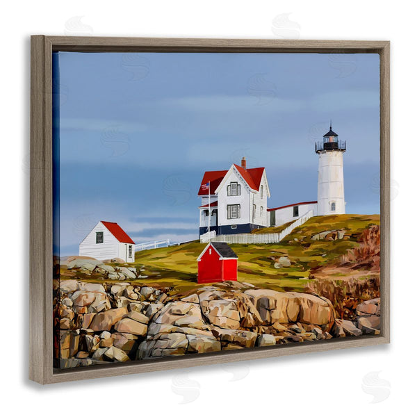 Stupell Industries Emily Kalina | Lighthouse On Hill Green Red