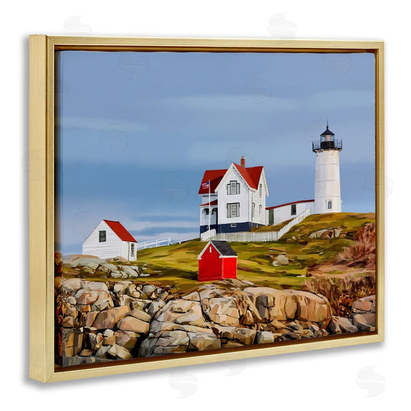 Stupell Industries Emily Kalina | Lighthouse On Hill Green Red