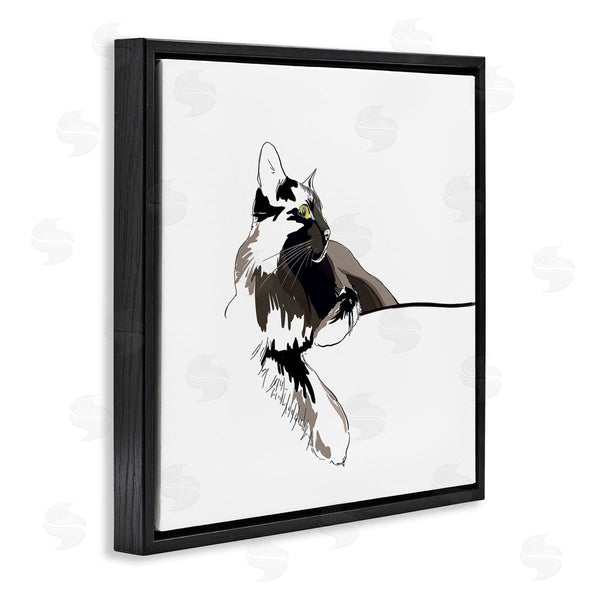 Stupell Industries Emily Kalina | Minimal Cat Lounging Pet Portrait Wall Art