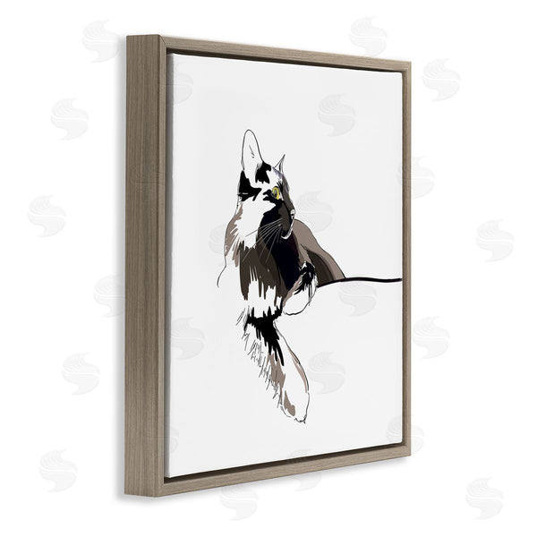 Stupell Industries Emily Kalina | Minimal Cat Lounging Pet Portrait Wall Art