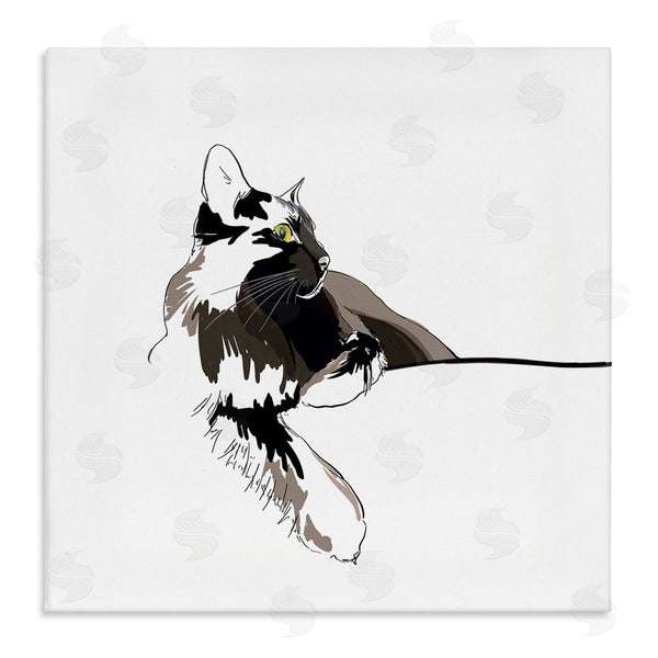 stupell industries Emily Kalina | Minimal Cat Lounging Pet Portrait Wall Art