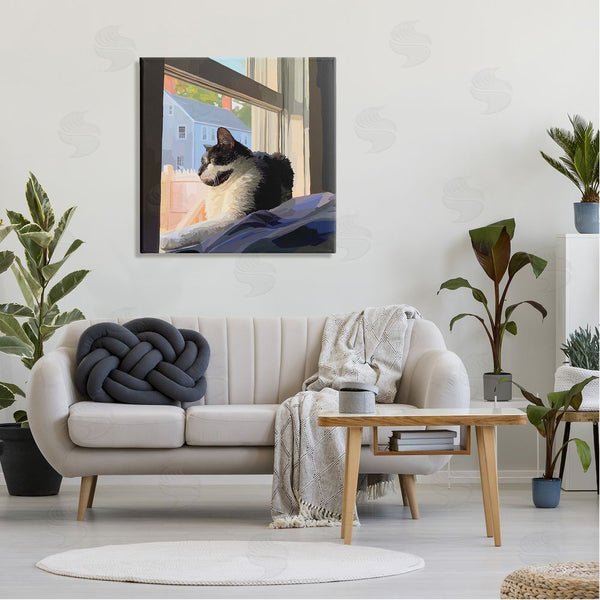 Stupell Industries Emily Kalina | Warm Sunlit Cat Neighborhood Windowsill Wall Art