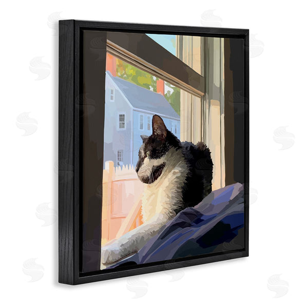 Stupell Industries Emily Kalina | Warm Sunlit Cat Neighborhood Windowsill Wall Art