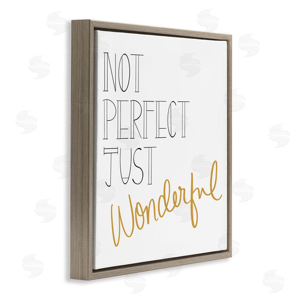 Stupell Industries Emily Navas | Not Perfect Just Wonderful Inspirational Phrase Minimal Wall Art