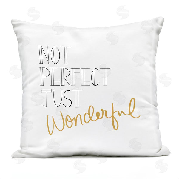 Stupell Industries Emily Navas | Not Perfect Just Wonderful Inspirational Quote Printed Throw Pillow