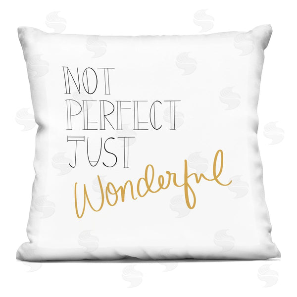 stupell industries Emily Navas | Not Perfect Just Wonderful Inspirational Quote Printed Throw Pillow