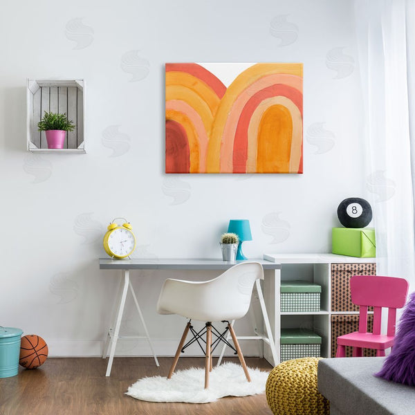 Stupell Industries Emily Navas | Overlapping Summer Rainbows Bold Red Orange Curves Wall Art