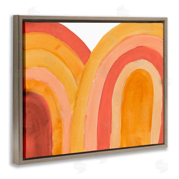 Stupell Industries Emily Navas | Overlapping Summer Rainbows Bold Red Orange Curves Wall Art