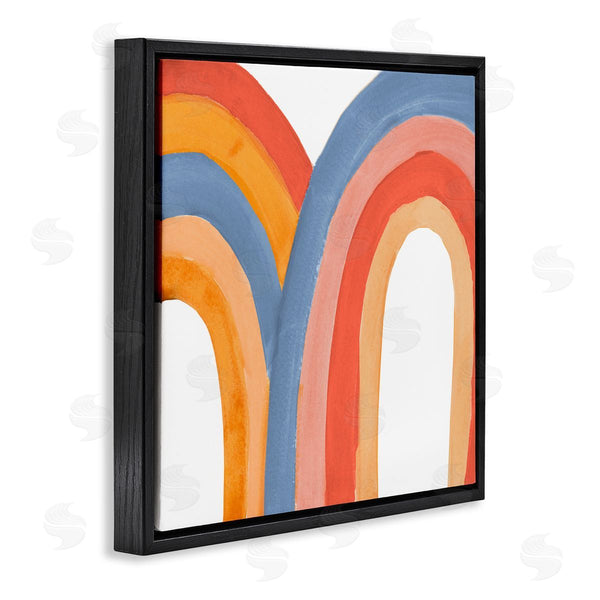 Stupell Industries Emily Navas | Playful Double Rainbow Arches Blue Red Orange Wall Art