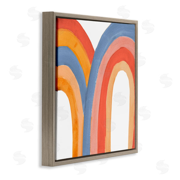 Stupell Industries Emily Navas | Playful Double Rainbow Arches Blue Red Orange Wall Art