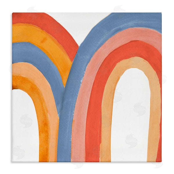 stupell industries Emily Navas | Playful Double Rainbow Arches Blue Red Orange Wall Art