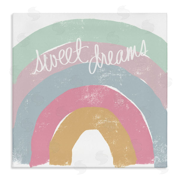 stupell industries Emily Navas | Sweet Dreams Phrase Cool Tone Pastel Rainbow Wall Art