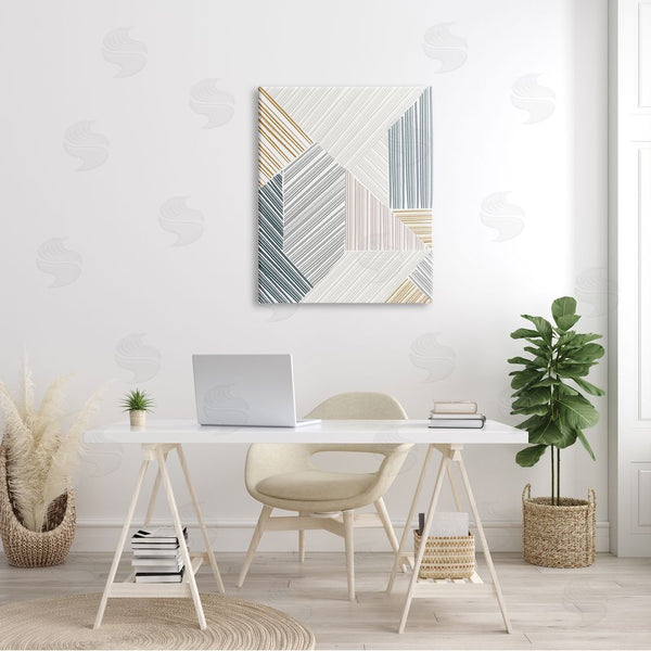 Stupell Industries Emily Navas | Two Dimensional Layered Shapes Modern Abstract Line Pattern Wall Art