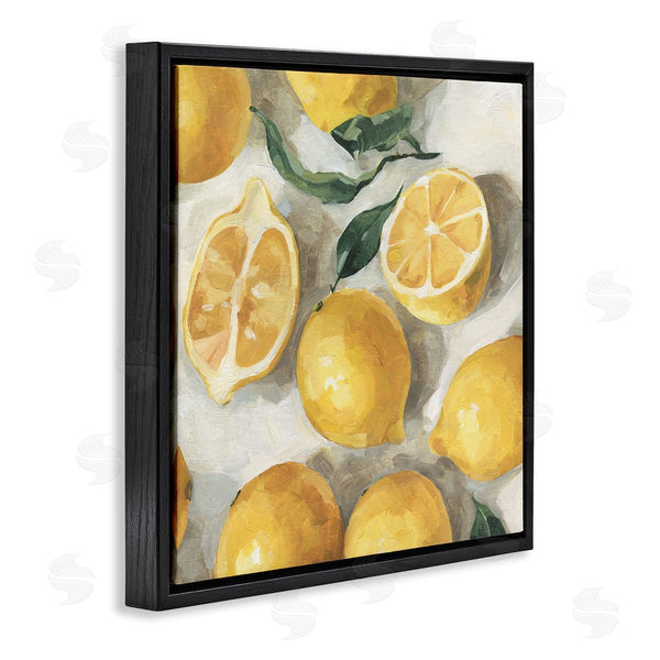 Stupell Industries Emma Caroline | Citrus Fruits Sliced Lemon Pile Over White