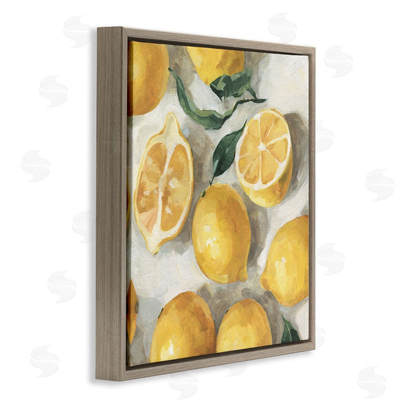 Stupell Industries Emma Caroline | Citrus Fruits Sliced Lemon Pile Over White