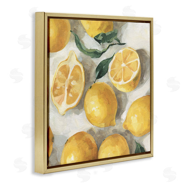Stupell Industries Emma Caroline | Citrus Fruits Sliced Lemon Pile Over White