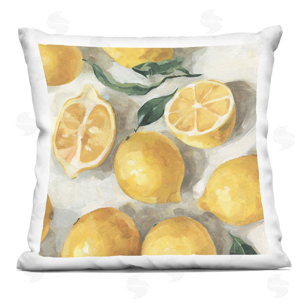 stupell industries Emma Caroline | Citrus Lemon Fruits Sliced Country Farmhouse Printed Throw Pillow