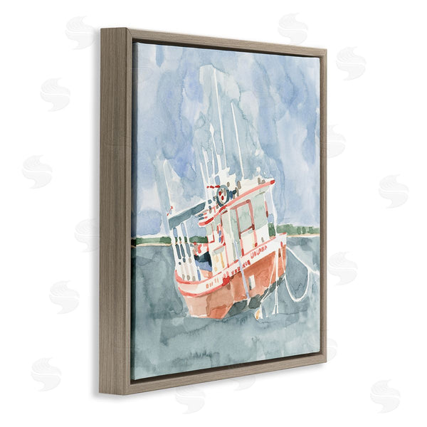 Stupell Industries Emma Caroline | Coast Guard Boat Transportation Ocean Watercraft Wall Art