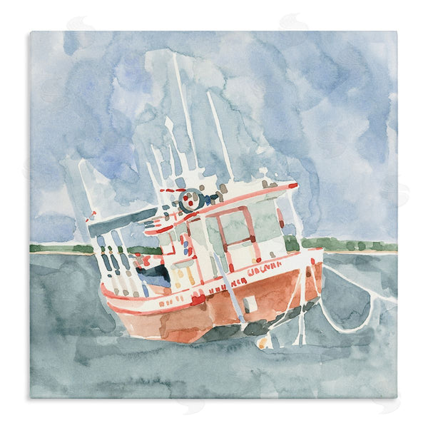 stupell industries Emma Caroline | Coast Guard Boat Transportation Ocean Watercraft Wall Art