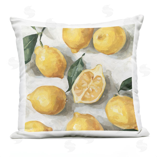 Stupell Industries Emma Caroline | Country Citrus Lemons Over White Background Printed Throw Pillow