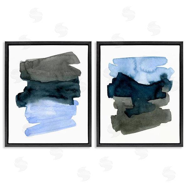 Stupell Industries Emma Caroline | Energetic Blue Brush Strokes Abstract Ombre Wall Art