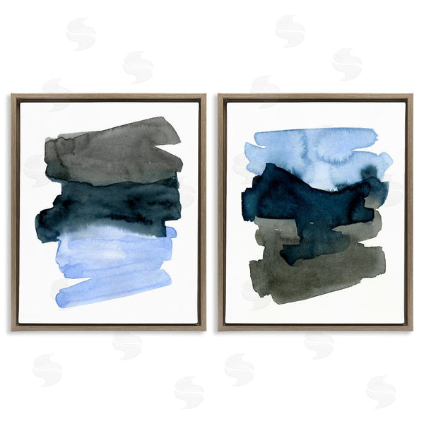 Stupell Industries Emma Caroline | Energetic Blue Brush Strokes Abstract Ombre Wall Art