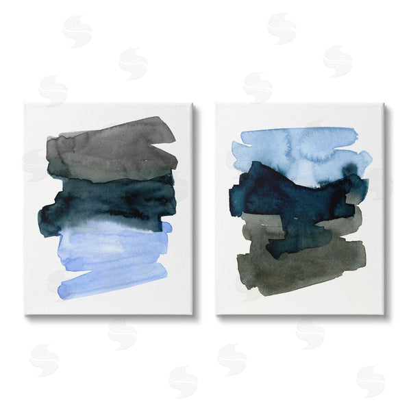 stupell industries Emma Caroline | Energetic Blue Brush Strokes Abstract Ombre Wall Art
