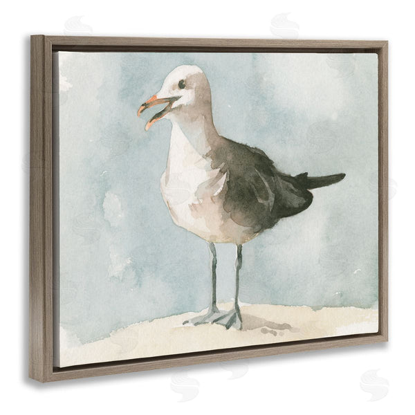 Stupell Industries Emma Caroline | Happy Seagull Soft Focus Resting On Beach Wall Art