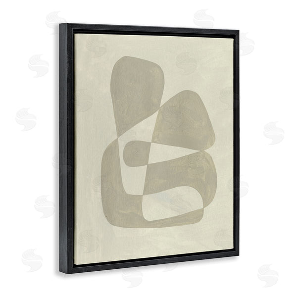 Stupell Industries Emma Caroline | Minimal Shape Abstraction Contrasting Line Tones Beige Tan Wall Art