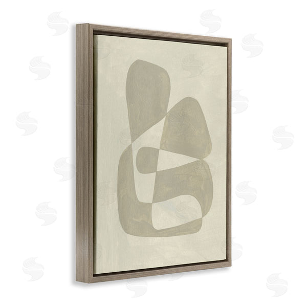 Stupell Industries Emma Caroline | Minimal Shape Abstraction Contrasting Line Tones Beige Tan Wall Art