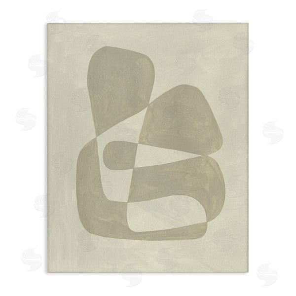 stupell industries Emma Caroline | Minimal Shape Abstraction Contrasting Line Tones Beige Tan Wall Art