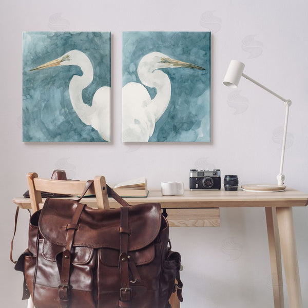 Stupell Industries Emma Caroline | Nautical Cranes Bird Portraits Abstraction Wall Art
